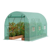 Load image into Gallery viewer, SucceBuy Walk-in Tunnel Greenhouse Hoop House Greenhouse Tunnel Plant Hot House with Steel Frame PE Cover Roll-up Zipper Door