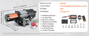 Charger l'image dans la visionneuse de galerie, Amocart 4500lbs ATV/UTV Electric Winch Nylon/Steel Rope Winch with Wireless/Wired Remote for Truck Car Towing Jeep Off-Road SUV