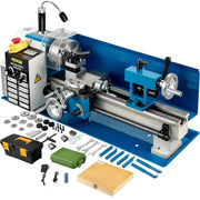 Load image into Gallery viewer, Amocart Mini Metal Lathe Machine 7"x 14" 550W 180 x 350mm Variable Speed with 3 Jaw Chuck for Metalworking Turning Drilling