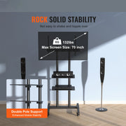 Load image into Gallery viewer, SucceBuy TV Stand Mount Swivel Tall TV Stand for 32-65/70 inch TV Height Adjustable Portable Floor TV Stand Max VESA 600 x 800mm