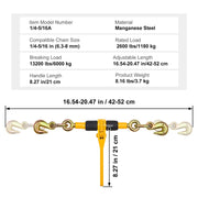 Load image into Gallery viewer, Amocart 2/4pcs Ratchet Chain Binders 1/4"-5/16" Load Binder with 2 Hooks Tie Downs Tow Chain for Flatbed Trailer Transport