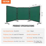 Load image into Gallery viewer, SucceBuy Welding Screen with Frame 6' x 8' Flame-Resistant Vinyl 3 Panel Welding Curtain Screens 12 Swivel Wheels for Workshop