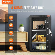 Load image into Gallery viewer, Amocart Single/Double Door Safe Box with Key Lock Password & Fingerprint Safe Lock Box with Fireproof Bag Key Rack & LED Light