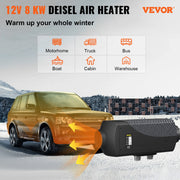 Charger l'image dans la visionneuse de galerie, Chauffage diesel 8KW SucceBuy avec silencieux, télécommande 12V et interrupteur LCD pour voiture, camion, bateau
