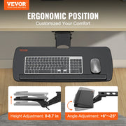 Load image into Gallery viewer, SucceBuy Keyboard Tray under Desk Adjustable Height & Angle Keyboard Tray Slide out & Holder for Typing in Home and Office Work