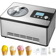 Load image into Gallery viewer, SucceBuy Automatic Ice Cream Maker with Built-in Compressor 2 Quart No Pre-freezing Fruit Yogurt Machine Electric Sorbet Maker
