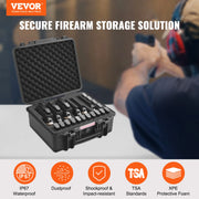 Load image into Gallery viewer, SucceBuy Hard Pistol Cases w/ Pre-cut PU Foam Lining Waterproof Dustproof Hard Gun Case for 1/2/5/6 Pistol Lockable Pistol Case
