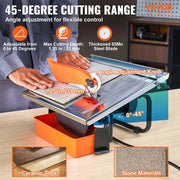 Charger l'image dans la visionneuse de galerie, Amocart Wet Tile Saw 7-inch 65Mn Steel Blade 3500 RPM Induction Motor Tile Cutter Wet Saw Water Reservoir 0-45 Degrees Angle