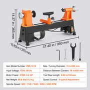 Load image into Gallery viewer, SucceBuy Benchtop Wood Lathe 10in x 18in / 14in x 40in US-120V Power Wood Turning Lathe Machine Variable Speeds for Woodworking