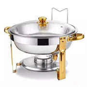 Bild in Galerie-Viewer laden, Amocart 4 Pack Chafing Dish Buffet Set Stainless Steel Chafer w/4 Full Size Pan Round Catering Warmer Server for Party Banquets