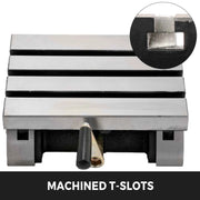 Bild in Galerie-Viewer laden, SucceBuy Tilting Milling Table Adjustable Rotary Worktable Machine with 3 T-Slots & Crank Handle Heavy Duty for Grinding Milling