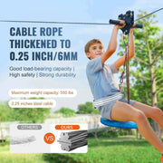 Load image into Gallery viewer, Amocart Zipline Kit for Kids Adult 160ft Zip Line Kits Up to 500 lbs with Stainless Steel Zipline Spring Brake Safety Harness