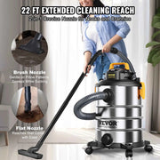 Charger l'image dans la visionneuse de galerie, Amocart Stainless Steel Wet Dry Shop Vacuum Wet Dry Vac Powerful Suction Small Shop Vac Perfect for Carpet Debris Pet Hair