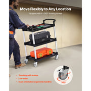 Bild in Galerie-Viewer laden, Amocart 3-Tier 300/500Lbs Rolling Utility Cart Storage Rack with Swivel Wheels Food Service Trolley for Office Kitchen Bathroom
