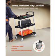 Charger l'image dans la visionneuse de galerie, Amocart 3-Tier 300/500Lbs Rolling Utility Cart Storage Rack with Swivel Wheels Food Service Trolley for Office Kitchen Bathroom