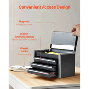 Charger l'image dans la visionneuse de galerie, Amocart 8.6in 3 Drawers Metal Tool Box Portable Tools Chest with Feet Pads & Ball Bearing Powder Coated Tool Storage for Garage