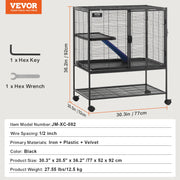 Load image into Gallery viewer, Amocart 64.6" Rolling Metal Ferret Cage Large 4-Tier Critter Nation Cage Small Animal Cage for Rats Hamster Guinea Chinchilla
