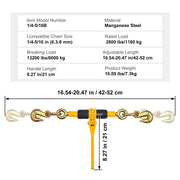 Load image into Gallery viewer, Amocart 2/4pcs Ratchet Chain Binders 1/4"-5/16" Load Binder with 2 Hooks Tie Downs Tow Chain for Flatbed Trailer Transport