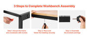 Load image into Gallery viewer, SucceBuy Multi Adjustable Workbench Woodworking Hardwood Work Bench with Power Outlets Foot Pads for Workshop Office Home Use