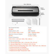 Load image into Gallery viewer, SucceBuy 80Kpa 120W Electric Vacuum Sealer Machine 7-in-1 Wet Food Sealer with Free 10pcs Vacuum Bags for Kitchen Food Storage