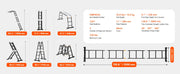 Load image into Gallery viewer, SucceBuy Multi-Purpose Folding Ladder 7-in-1 Tall Step Ladder A Frame Adjustable Telescoping for Household Outdoor Work