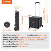 Charger l'image dans la visionneuse de galerie, SucceBuy Chariot de Courses Utilitaire Pliable, Caddie Pliant Portable avec Poignée Télescopique et Roues pour Voyage, Bureau, Jardin