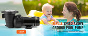 Load image into Gallery viewer, SucceBuy Above Ground Pool Pump 1HP/1.5HP/2HP Single Speed with Filter Basket for Above Ground Pools Hot Tubs Spas UL Certified