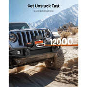 Bild in Galerie-Viewer laden, Amocart 12000 lbs Wireless Electric Winch 12V DC Wired Truck Car Winch with 0.36in x 75.5ft Synthetic Rope for Towing Off-Road