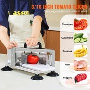 Load image into Gallery viewer, SucceBuy Tomato Slicer 3/16 inch Tomato Cutter Slicer Stainless Steel Heavy Duty Tomato Slicer Machine, Manual Tomato Slicer - AMOCART