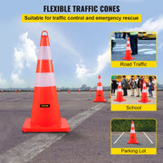 Bild in Galerie-Viewer laden, Amocart Tools Safety Cones 12"x28" High Visibility PVC Orange Traffic Cones with Heavy-Duty Base Used for Traffic Road Control