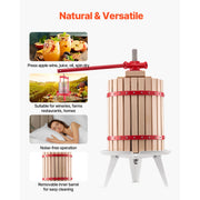 Load image into Gallery viewer, SucceBuy 4.75 Gal/18L Fruit Wine Press Solid Wood Basket w/ 8 Blocks Heavy Duty Manual Juice Maker with Handle for Kitchen Home - AMOCART