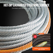 Load image into Gallery viewer, SucceBuy 50/75/100ft Galvanized Steel Winch Cable 3/8in Breaking Strength Wire Winch Rope for SUV Large Off-Road Vehicle - AMOCART