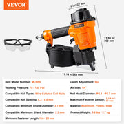 Bild in Galerie-Viewer laden, SucceBuy Coil Siding Nailer CN65 CN55 CN70 CN83 CN90 Pneumatic Siding Nail Gun Pallet Making Coil Nailer 70-120PSI Air Nailer