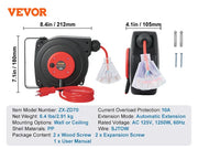 Load image into Gallery viewer, Amocart Retractable Extension Cord Reel 30FT Lighted Triple Tap Outlet 10 Amp Circuit Breaker 4.5FT Lead-in Cord Electrical Use