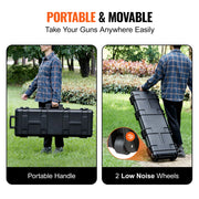 Bild in Galerie-Viewer laden, SucceBuy Rifle Hard Case Portable Long Gun Storage Suitcase with 2 Casters Shockproof & Waterproof Airsoft Rifle Protective Case