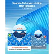 Load image into Gallery viewer, Amocart Solar Pool Cover with Bubble & PE Material Daytime Heat Absorption Nighttime Heat Retention Heat Retaining Solars Cover