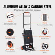 Bild in Galerie-Viewer laden, Amocart 300 lbs Folding Hand Truck Aluminum Lightweight Platform Cart Portable Telescopic Utility Dolly for Moving Shopping