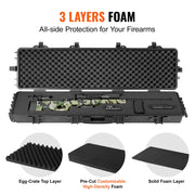 Load image into Gallery viewer, SucceBuy Rifle Hard Case Portable Long Gun Storage Suitcase W/ 2 Casters Shockproof & Waterproof Airsoft Rifle Protective Case