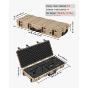 Charger l'image dans la visionneuse de galerie, Amocart Hard Rifle Case Lockable Rifle Case w/ Pre-cut Foams & Wheels IP67 Waterproof Pistol Storage Cases for Rifles Shotguns