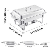 Bild in Galerie-Viewer laden, SucceBuy 8 Qt 4/6er-Pack Chafing Dish Buffet Set Edelstahl Chafer Rechteckige Catering Wärmebehälter mit Deckel und Wasserwanne für Partys