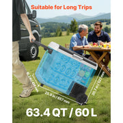Load image into Gallery viewer, Amocart 12 Volt Car Refrigerator 60L/78L Car Fridge Portable Electric Cooler with Wheels and Handle for Outdoor Camping Travel