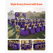 Load image into Gallery viewer, Amocart 50 Pcs Purple Chair Covers Polyester Spandex Chair Cover Stretch Slipcovers for Wedding Party Flat-Front Chair Covers