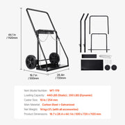 Load image into Gallery viewer, SucceBuy Dual Welding Cylinder Cart Oxygen Acetylene Tank Cart w/ 440LBS Static Capacity for Double 12.5-Inch Dia. Gas Cylinders - AMOCART