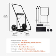 Load image into Gallery viewer, SucceBuy Dual Welding Cylinder Cart Oxygen Acetylene Tank Cart w/ 440LBS Static Capacity for Double 12.5-Inch Dia. Gas Cylinders