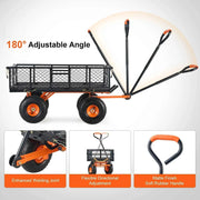 Load image into Gallery viewer, Amocart Garden Cart Sturdy Metal Utility Wagon with Cart Wheelbarrow Simple Assembly Versatile Dump with 400/880lbs Capacity