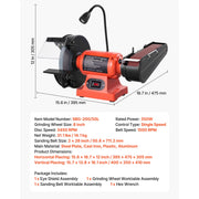 Load image into Gallery viewer, Amocart 8" Bench Grinder & 2" x 28" Belt Sander Combo 350W Professional Sanding Machine with LED Work Light for Metalworking