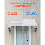 Load image into Gallery viewer, SucceBuy Aluminum Awning 60 x 42in Durable Window Awning Door Canopy Lightweight Stable Aluminum Awning Exterior Rain Protection - AMOCART