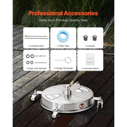 Bild in Galerie-Viewer laden, Amocart Pressure Washer Surface Cleaner PE/Stainless Steel Pressure Washer Attachments with 4 Wheels for Concrete Patio Deck