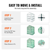 Load image into Gallery viewer, Amocart 4.6x4.6x6.6ft Walk-in Greenhouse with Shelves High Strength PE Cover with Zipper Door Suitable for Planting and Storage