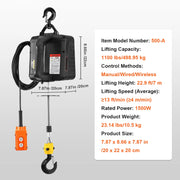 Load image into Gallery viewer, SucceBuy 1100lbs Electric Hoist Winch 2/3-in-1 Portable Power Winch Crane with Wireless Remote Control for Overload Protection - AMOCART